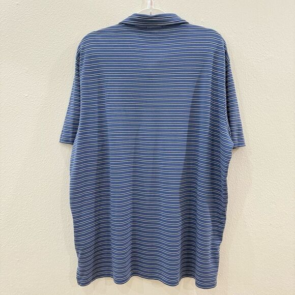 Polo Ralph Lauren Men's XL Classic Fit Blue Striped Short Sleeve Polo Shirt - Picture 4 of 8